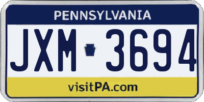 PA license plate JXM3694