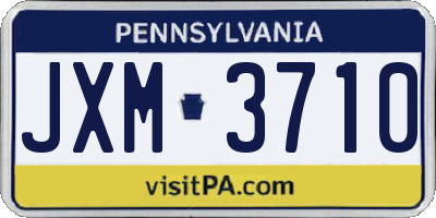 PA license plate JXM3710