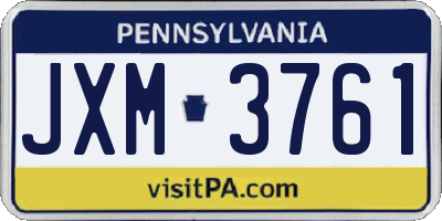 PA license plate JXM3761