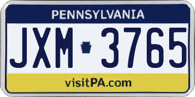 PA license plate JXM3765