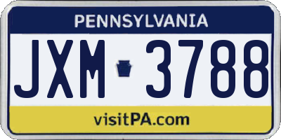 PA license plate JXM3788