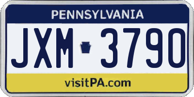 PA license plate JXM3790