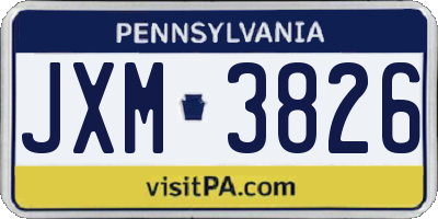 PA license plate JXM3826