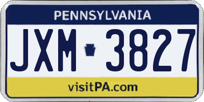 PA license plate JXM3827