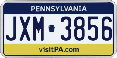 PA license plate JXM3856