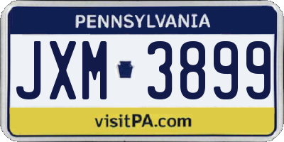 PA license plate JXM3899