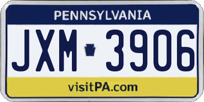 PA license plate JXM3906