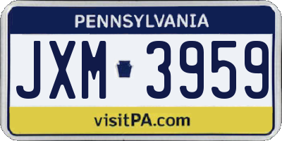 PA license plate JXM3959