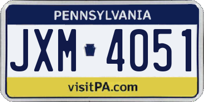 PA license plate JXM4051