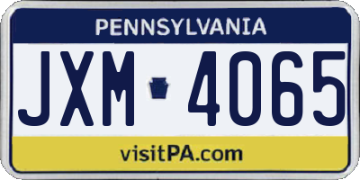 PA license plate JXM4065