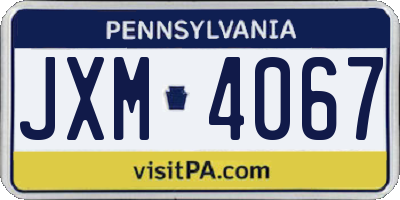 PA license plate JXM4067