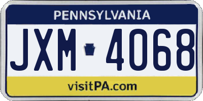 PA license plate JXM4068
