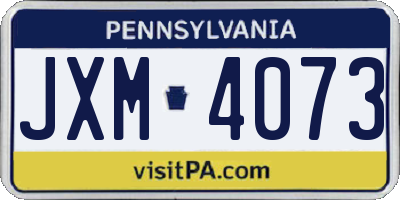 PA license plate JXM4073