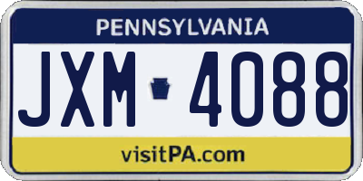 PA license plate JXM4088