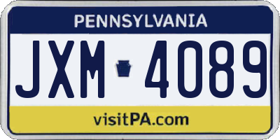 PA license plate JXM4089