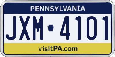 PA license plate JXM4101