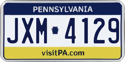 PA license plate JXM4129