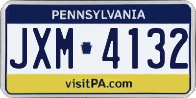 PA license plate JXM4132