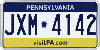 PA license plate JXM4142