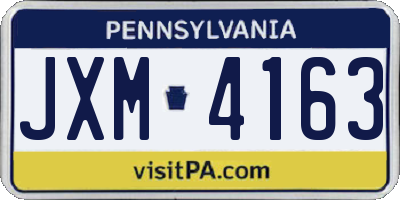 PA license plate JXM4163