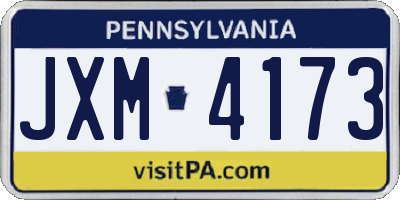 PA license plate JXM4173