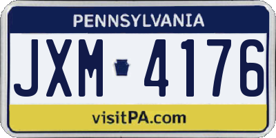 PA license plate JXM4176