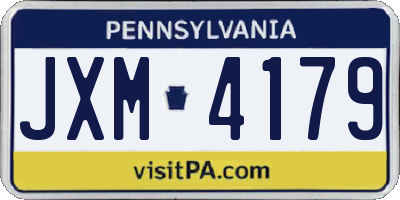 PA license plate JXM4179