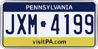 PA license plate JXM4199