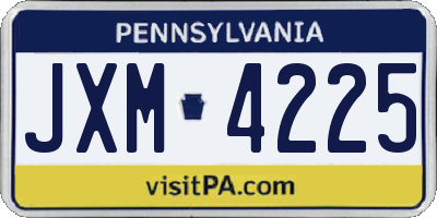 PA license plate JXM4225
