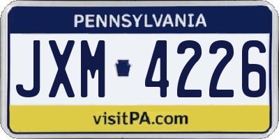 PA license plate JXM4226