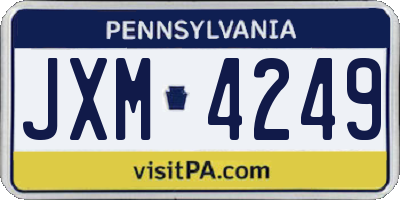 PA license plate JXM4249