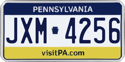 PA license plate JXM4256