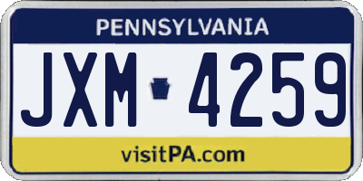 PA license plate JXM4259