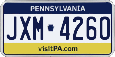 PA license plate JXM4260