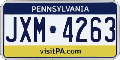 PA license plate JXM4263