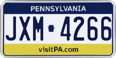 PA license plate JXM4266