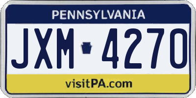 PA license plate JXM4270