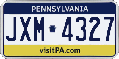 PA license plate JXM4327