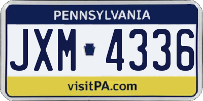 PA license plate JXM4336