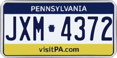 PA license plate JXM4372