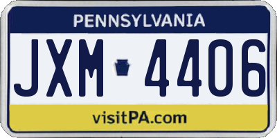 PA license plate JXM4406