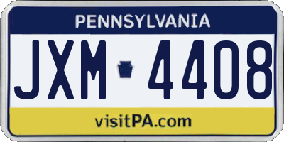 PA license plate JXM4408