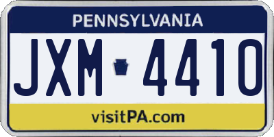 PA license plate JXM4410