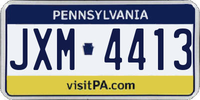 PA license plate JXM4413