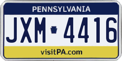 PA license plate JXM4416