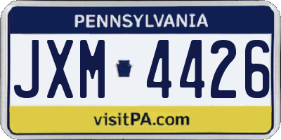 PA license plate JXM4426