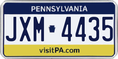 PA license plate JXM4435