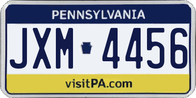 PA license plate JXM4456