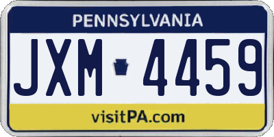 PA license plate JXM4459