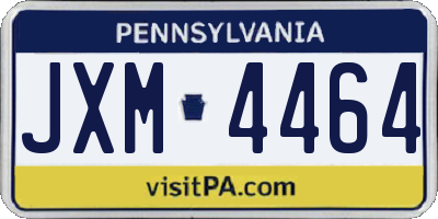 PA license plate JXM4464